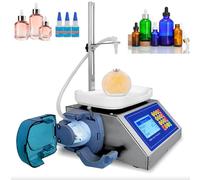 Machine de remplissage automatique de liquide Remplisseuse de bouteilles à pompe péristaltique 2-300g Machine de remplissage pesante avec 2 buses de remplissage pour huile essentielle, liquide oral