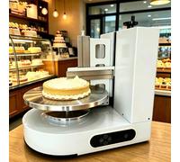 Machine de remplissage automatique de revêtement de crème de gâteau, machine de lissage électrique d'épandeur de décoration de crème de pain de gâteau, avec grattoir en acier inoxydable 304