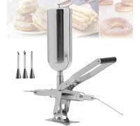 Machine de remplissage de beignets 5 L, machine manuelle d'injection de gelée pour beignets, machine de remplissage de churros en acier inoxydable pour cuisine, remplissage quantitatif,4Pipes