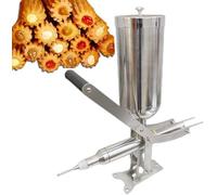 Machine de Remplissage de Beignets Manuelle 5L, Injecteur de Gelée, Crème Pâtissière, Confiture, Réglage Précis ±1g, pour Donuts, Éclairs, Churros, Cakes, Durable Tout INOX Longbeak (Shortbeak)