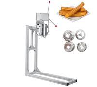 Machine de Remplissage de Churros Commerciale, Machine de Remplissage de Churros de Beignets Espagnols Manuelle de Type Vertical, 4 Buses de Remplissage, Acier Inoxydable, Poignée Amovible