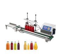 Machine de remplissage de liquide automatique à 4 têtes 150W, remplisseur de bouteilles de 10 à 500ml avec bande transporteuse et pompe à diaphragme pour jus, vin, huile