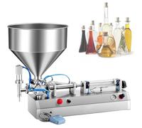 Machine de remplissage de liquide pneumatique, machine de remplissage de liquide semi-automatique à tête unique avec trémie 0,4-0,9 mp pression d'air, shampooing, crème et autres liquides visqueux