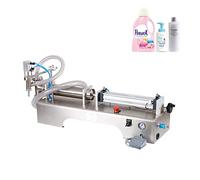 Machine de remplissage de liquide pneumatique semi-automatique Machine de remplissage pneumatique pour eau potable, jus, laits, alcool, acier inoxydable, 10-100 ml/10-300 ml/50-500 ml