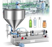 Machine de remplissage de liquide, remplissage pneumatique de pâte de 5 à 1500 ml, trémie en acier inoxydable pour liquides, crèmes et miel, capacité de 300 ml