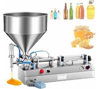 Machine de remplissage de pâte liquide, système d'embouteillage à piston horizontal avec trémie en acier inoxydable pour application de dentifrice