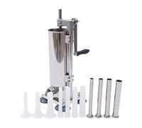 Machine de remplissage manuelle de saucisses en acier inoxydable + aluminium 3 l - Tube en plastique / tube en acier inoxydable - Machine à saucisses verticale - Manivelle manuelle