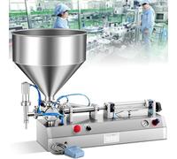 Machine de remplissage pneumatique de pâte liquide en acier inoxydable, remplissage semi-automatique avec trémie pour divers liquides