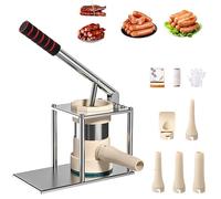 Machine de Remplissage Saucisses Manuelle Remplisseuse Verticale en Acier Inoxydable avec 4 Tubes Farce Boyaux Gants Et Fil Coton Des Boulettes Viande Peuvent Être Fabriquées Remp