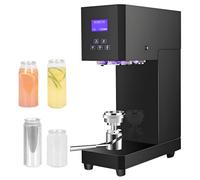 Machine de scellage automatique pour canettes et gobelets, scelleuse électrique pour bouteilles de thé au lait et autres boissons, hauteur réglable de 11,5 à 17 cm et diamètre de 5,5 cm(Black)