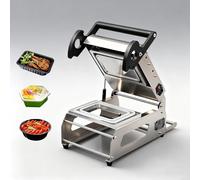 Machine de scellage de récipients alimentaires, machine d'emballage de boîtes-repas, thermoscelleuse commerciale pour barquettes de viande 600/800 W(180x120mm/7x4.7in)
