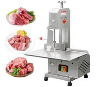 Machine de scie à ruban électrique for viande, coupe-viande commerciale en acier inoxydable de 750 W avec 5 lames, épaisseur de coupe de 0 à 13 cm, machine de scie à ruban