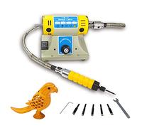 Machine De Sculpture sur Bois Électrique Outil De Sculpture De Ciseau À Bois Électrique avec Meule De Polissage Et De Meulage 280W 220V (Basic) TDF
