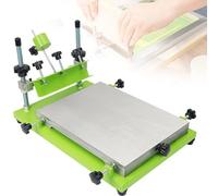 Machine de sérigraphie, dessus de table en fonte d'aluminium brossé, raclette assortie, double renfort, vis galvanisées lisses pour une impression précise du pochoir
