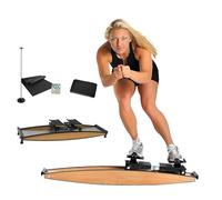 Machine de Ski D'IntéRieur avec Planche D'éQuilibre, éQuipement Multifonctionnel pour Le Renforcement du Tronc, des Abdominaux Et des Jambes, avec BâTons Et Tapis.