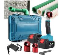Machine De Soudage De Tuyaux En Plastique Sans Fil,Kit De Soudeur Par Fusion à Prise Portable, Fondoir De Tuyaux D'Eau En Plastique (340 ℃) Pour Tuyaux Ppr Pe Pp (20, 25, 32 Mm), Avec 2 X Batterie