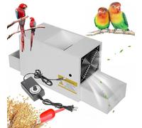 Machine de soufflage électrique pour aliments pour oiseaux, double tiroir avec ventilateur à vitesse réglable, port d'alimentation élargi, idéal pour le mil, les graines, le riz et les haricots