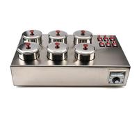 Machine de teinture for verres optiques, bain de teinture for verres avec interrupteurs indépendants for 4/6 godets, bain de teinture multi-goupilles(6 Cups)