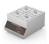 Machine de tempérage du chocolat, Chauffe-chocolat commercial Réchauffeur de liquide, Casserole de fusion en acier inoxydable avec contrôle de température de 32-203°F, pour lait, café, fromage 4 Pots