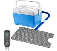 Machine de thérapie par le froid 1.0 à glace pour chirurgie du genou, genouillère XL couvre entièrement l'articulation - Système de circulation de l'eau glacée avec minuterie et contrôle de la