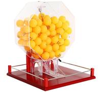 Machine de tirage de loterie, Machine de tirage de loterie à manivelle avec 100 Boules, Grande Cage de Boules de Bingo en Acrylique, sélecteur de numéros de Boules, for fêtes, familles,Adultes(Red)