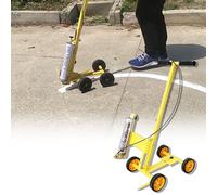 Machine de Traçage Traceur de Peinture pour Béton Droit et Courbé, Pulvérisateur de Peinture Amovible pour Chantier, Lance de Peinture de Marquage à Quatre Roues