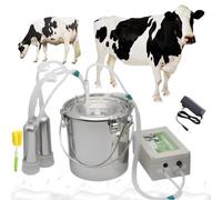 Machine de traite de vache électrique 3L, Milker rechargeable avec capteur d'arrêt automatique, batterie de 5 200 mAh, seau en acier inoxydable et tube en silicone, système de pulsation pour les soins