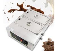 Machine de trempe de chocolat commerciale, fondoir à chocolat électrique en acier inoxydable de 1500 W, contrôle numérique de la température de 0 ℃ ~ 90 ℃ avec 2 réservoirs, capacité de 17,6 lb