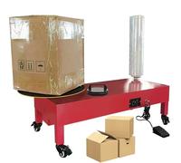 Machine d'emballage industrielle semi-automatique de film étirable pour l'emballage de palettes, distributeur électrique avec plateau tournant réglable, améliore l'efficacité dans la logistique et