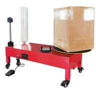 Machine d'emballage industrielle semi-automatique de film étirable pour l'emballage de palettes, distributeur électrique avec plateau tournant réglable, améliore l'efficacité dans la logistique et