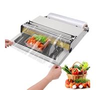 Machine d'emballage manuelle avec cutter et plaque chauffante, emballage de film en acier inoxydable avec température réglable pour supermarchés, magasins de fruits et emballages alimentaires