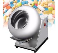 Machine d'enrobage de sucre 280 W Petite machine d'enrobage de sucre 9 vitesses de réglage, 2-5 kg/h Enrobeuse de chocolat automatique de table en acier inoxydable commerciale, interrupteur