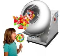Machine d'enrobage de sucre Machine d'enrobage de sucre commerciale, machine de polissage de bonbons électrique à vitesses réglables, machine de panification de boules de sucre avec fonction