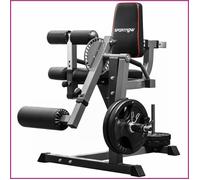 Machine d'entraînement des jambes - SPORTNOW - Ajustable avec chargement de disques - Gris