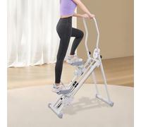 Machine d'escalade avec écran LCD, appareil d'entraînement cardio pliable avec angle de pédale réglable et hauteur de poignée, machine d'escalier verticale 150 kg