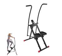 Machine d'escalade verticale, vélo croisé avec écran LCD et poignée, grimpeur d'escalier pour exercices de fitness à domicile, vélo elliptique portable, charge jusqu'à 100 kg (noir)