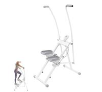 Machine d'escalade verticale, vélo croisé avec écran LCD et poignée, grimpeur d'escalier pour exercices de fitness à domicile, stepper portable, charge jusqu'à 100 kg (blanc)