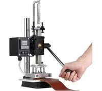 Machine d'estampage à chaud 10 x 13 cm 300 W avec contrôle température 0-400 °C pour cuir, PVC, tissu et papier - Scelleuse pneumatique pour logos, texte personnalisé