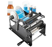 Machine d'étiquetage manuelle de bouteilles rondes, applicateur d'étiquettes de bouteilles 30 fois/minute avec poignée, applicateur d'étiquettes semi-automatique réglable pour bouteille ronde B
