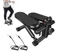 Machine d'exercice Mini Stepper, écran LCD, Bandes De Résistance, Tapis, Pédales Antidérapantes, Stepper Hydraulique Portable Haut-Bas, Capacité De 100 Kg, Poulie Réglable en Hauteur