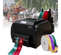 Machine d'impression de ruban de satin, fabricant de ruban personnalisé avec support de ruban, prend en charge plus de 50 langues, texte imprimé, motifs, logos pour mariages, fêtes, anniversaires
