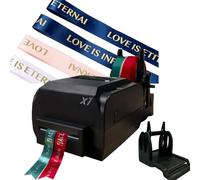 Machine d'impression de Ruban Satin avec Support, Imprimante Numérique de Ruban 200 Dpi, 150 Mm/s, Prend en Charge 50 Langues, Ruban Décoratif DIY, Machine À Tamponner pour Emballag Dual Line Printer