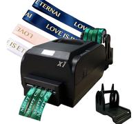 Machine d'impression de Ruban Satin avec Support, Imprimante Numérique de Ruban 200 Dpi, 150 Mm/s, Prend en Charge 50 Langues, Ruban Décoratif DIY, Machine À Tamponner pour Emballage Four-Row Printer