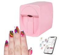 Machine D'Impression éLectrique Pour Nail Art, Imprime Un Doigt Une Fois, Deux MéThodes D'Alimentation : Mobile Alimentation/Prise Usb,RéSolution : 2400 Dpi,Pink