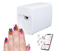Machine D'Impression éLectrique Pour Nail Art, Imprime Un Doigt Une Fois, Deux MéThodes D'Alimentation : Mobile Alimentation/Prise Usb,RéSolution : 2400 Dpi,White