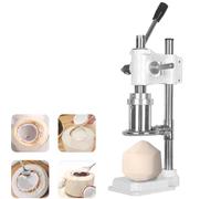 Machine d'ouverture de noix de coco, outil, machines d'ouverture de trous manuelles, for jeunes, tendres, cheveux, usage commercial ou domestique, base stable, tête de pression de précision(White)