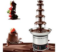 Machine électrique à fontaine à fondue au chocolat for les fêtes, en acier inoxydable, for tremper les fraises, les quartiers de pommes, les légumes et plus encore(5tiers)