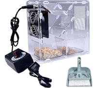 Machine électrique à grains soufflés pour alimentation des oiseaux, ventilateur à vitesse réglable, acrylique transparent, avec 2 greniers indépendants - épluchage efficace des grains