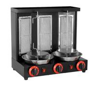 Machine électrique à shawarma, doner kebab, rôtissoire verticale pour viande gyros, pour cuisine domestique et professionnelle, avec réglage de la température et rotation à 360°, noire - ThreeHeads