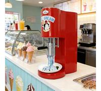 Machine électrique commerciale à glace « spaghetti » en acier inoxydable - Extrudeuse de glace en forme de nouilles avec 4 moules pour boutiques, bars et restaurants - La machine à desserts(Red)